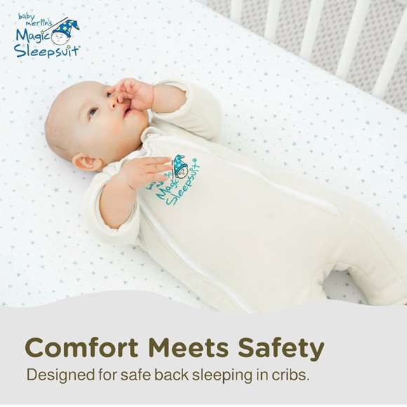 Baby Merlin’s Magic Sleepsuit 100% cotton in the color cream - Size SMALL - Picture 8 of 10